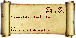Szaszkó Beáta névjegykártya